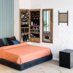 Fashion Simple Jewelry Storage Mirror Cabinet With LED Lights Can Be Hung On The Door Or Wall Antique Gray