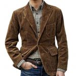 2023 new cross-border independent station cross-border foreign trade corduroy suit popular casual solid color jacket men's ready stock