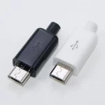 1pcs Micro USB 5PIN Welding Type Male Plug Connectors Charger 5P Type C USB Tail Charging Socket 4 in 1 White Black