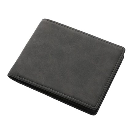 DEABOLAR Men Short Wallet Zipper Simple Soft Leather Purse Card Bag Student Retro Leather Wallet