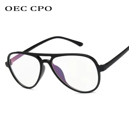 2024 Fashion Vintage Clear Glasses Unisex Eyewear Pilot EyeGlass Optical Glasses Frame Transparent Lens O408
