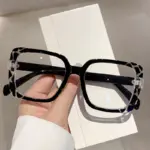 KAMMPT Fashion Multi Color Glasses Square Trendy Design Glasses Frame Oversize Decoration Women's Eyewear for Photograph