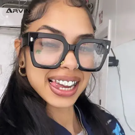 Oversized Square Big Glasses Frame Women Men Transparent Anti Blue Rays Optical Eyeglasses Male Vintage Gaming Computer Glasses