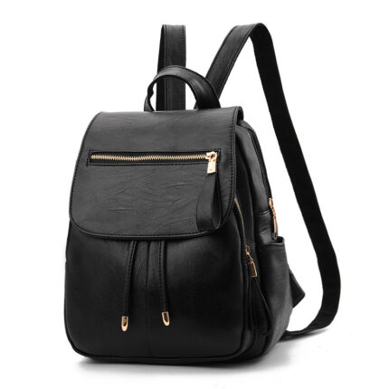 Soft leather backpack travel bag