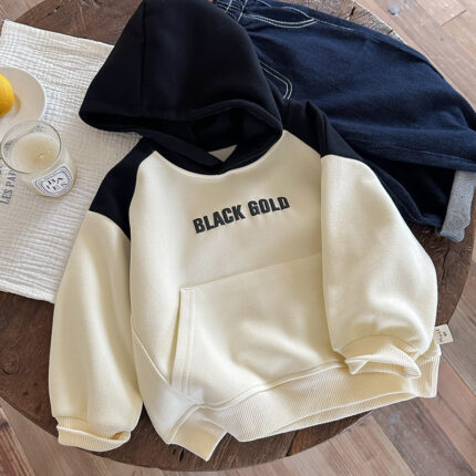 Color blocked hoodie baby pullover