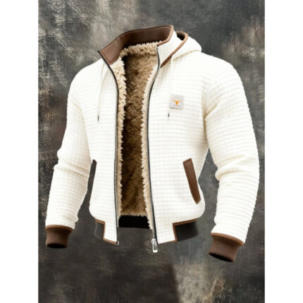 Fashion style: European and American style  Pattern type: Solid color  Closure type: Zipper  Collar type: Hooded  Silhouette: Regular fit  Type of clothing: Jacket