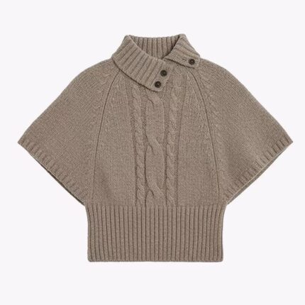 Women's collar and mid sleeve sweater
